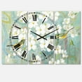thumbnail image 1 of Designart 'Birds on Blossom' Traditional Wall Clock, 1 of 3
