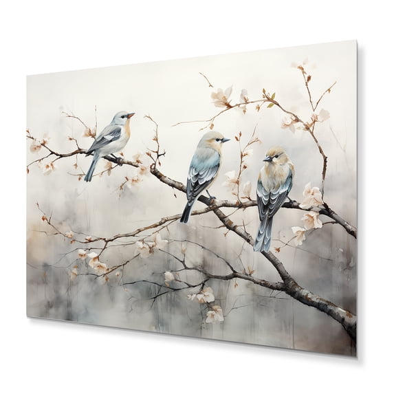 Designart "Birds on the Brink of Flight IV" Animals Metal Art Print