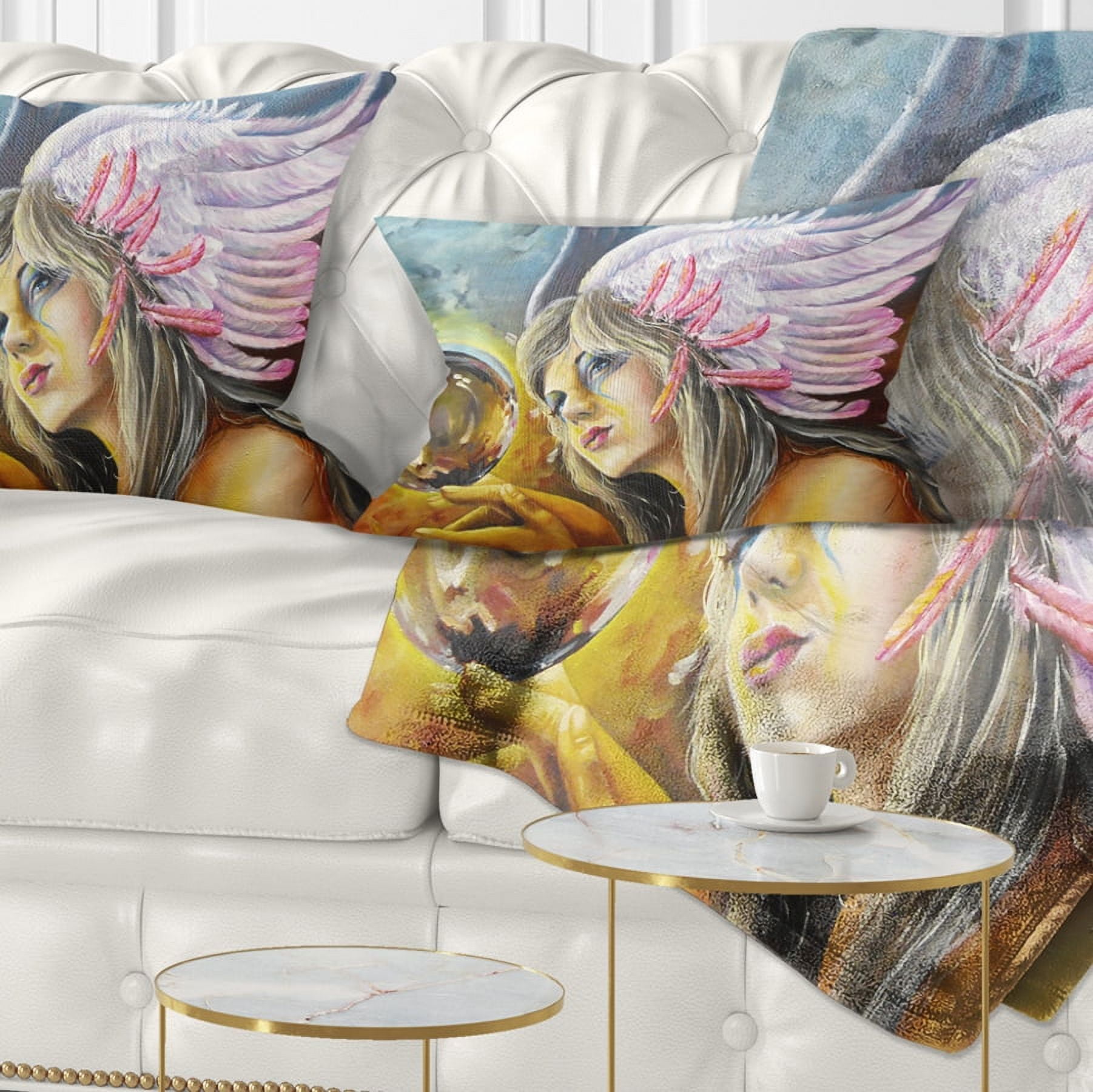 Designart Birth of an Idea - Abstract Throw Pillow - 12x20