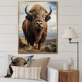 thumbnail image 1 of Designart "Bison Unrestrained and Wild" Animals Floater Framed Wall Art Living Room, 1 of 7