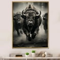 thumbnail image 1 of Designart "Bison euphony In Motion" Animals Floater Framed Canvas Print, 1 of 1
