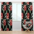 thumbnail image 1 of Designart 'Bituminous Bloom I' Floral Blackout Curtain Panel, 1 of 4