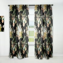 Designart 'Bituminous Bloom III' Floral Curtain Panel