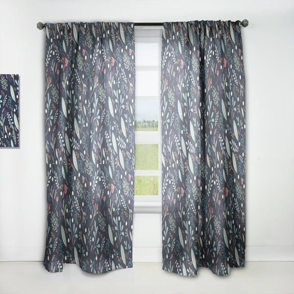 Designart 'Bituminous Bloom IX' Modern & Contemporary Curtain Panel
