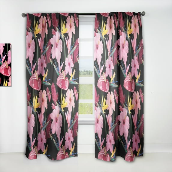 Designart 'Bituminous Bloom VIII' Tropical Curtain Panel