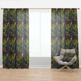 thumbnail image 1 of Designart 'Bituminous Bloom XI' Bohemian & Eclectic Curtain Panel, 1 of 4