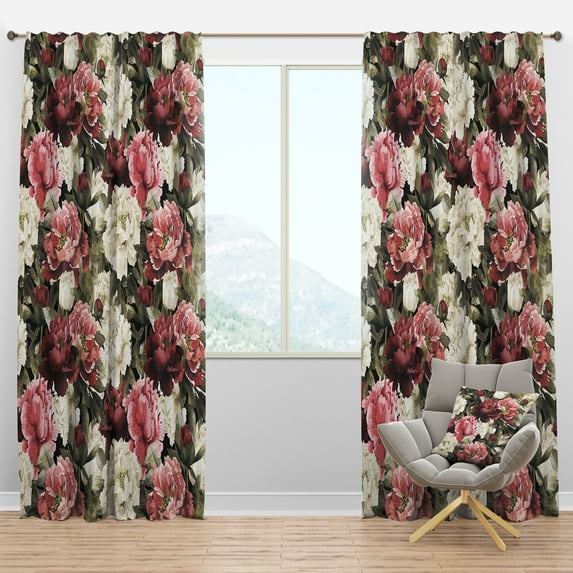 Designart 'Bituminous Bloom XIII' Bohemian & Eclectic Blackout Curtain Panel