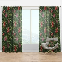 Designart 'Bituminous Bloom XIV' Tropical Curtain Panel