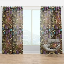 Designart 'Bituminous Bloom XVII' Floral Curtain Panel