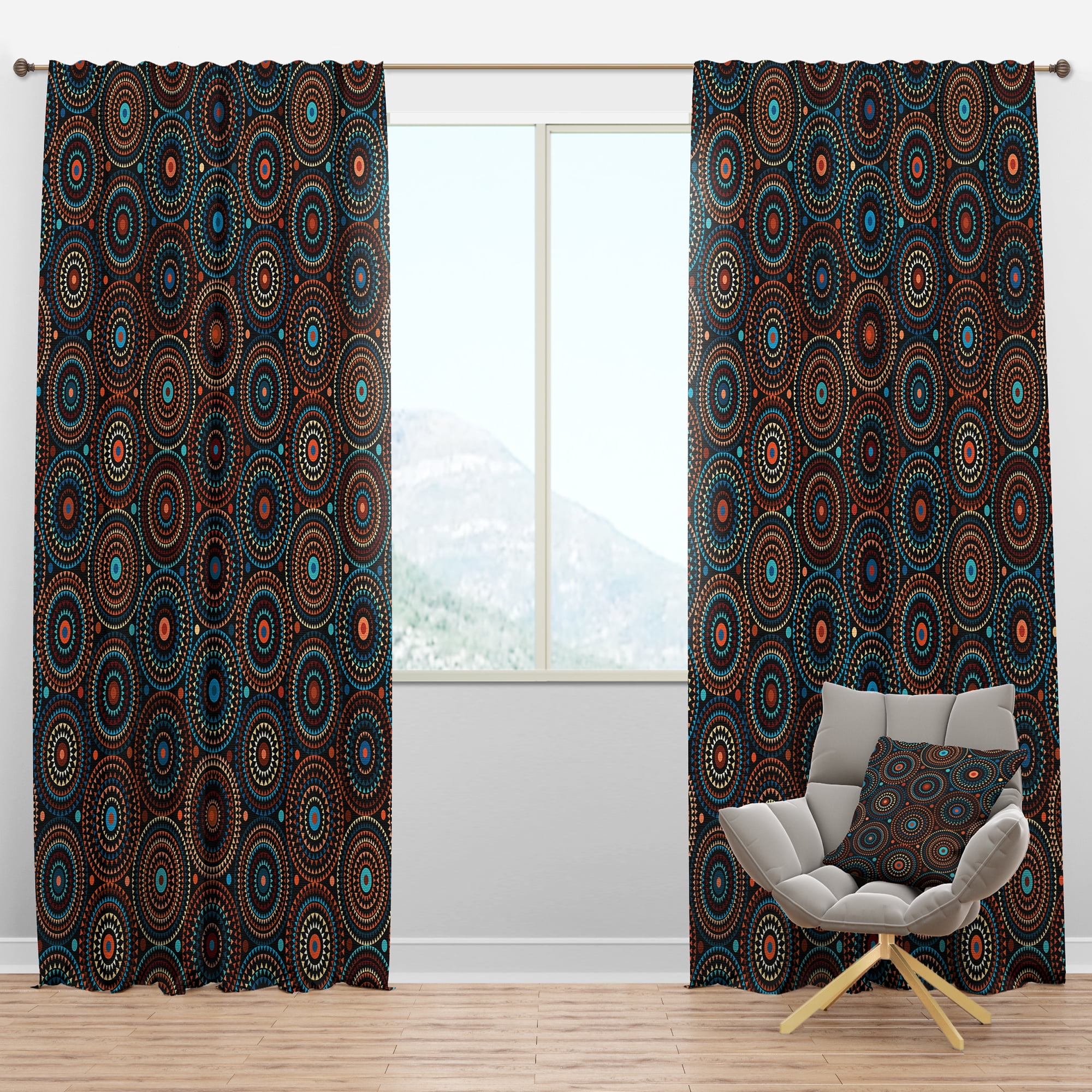 Designart 'Bituminous Impressions IV' Bohemian & Eclectic Blackout Curtain Panel