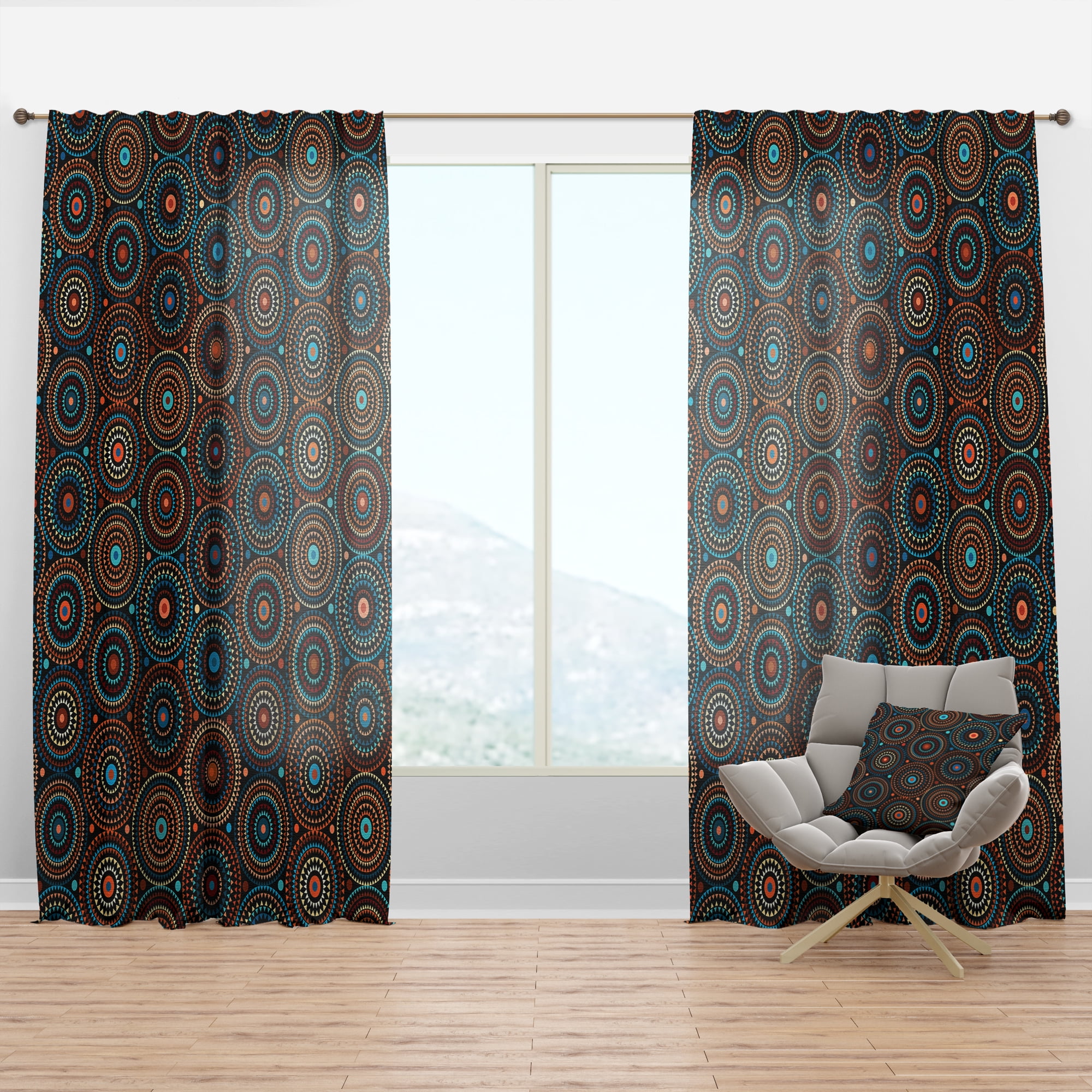 Designart 'Bituminous Impressions IV' Bohemian & Eclectic Curtain Panel