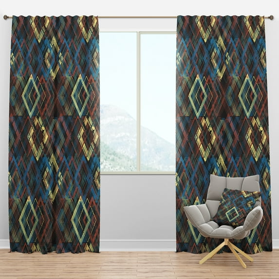 Designart 'Bituminous Impressions IX' Mid-Century Modern Blackout Curtain Panel