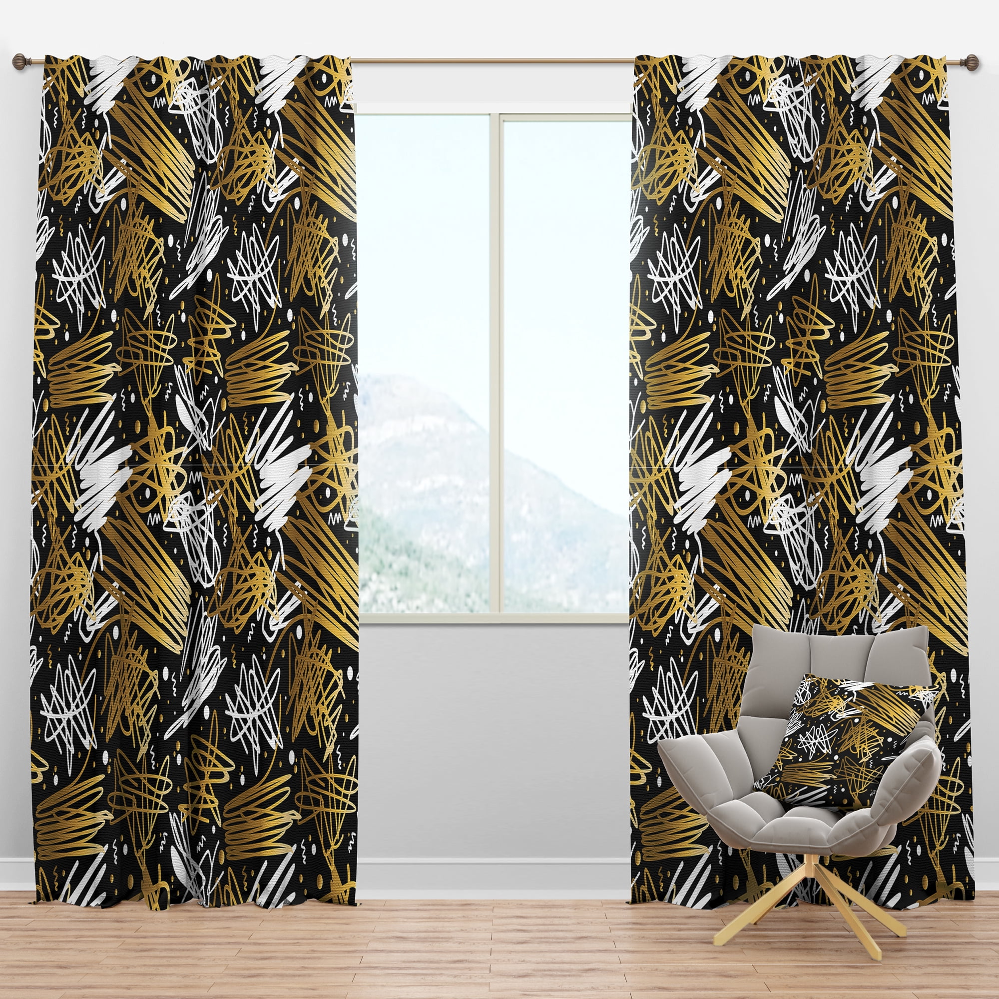 Designart 'Bituminous Impressions V' Modern & Contemporary Blackout Curtain Panel