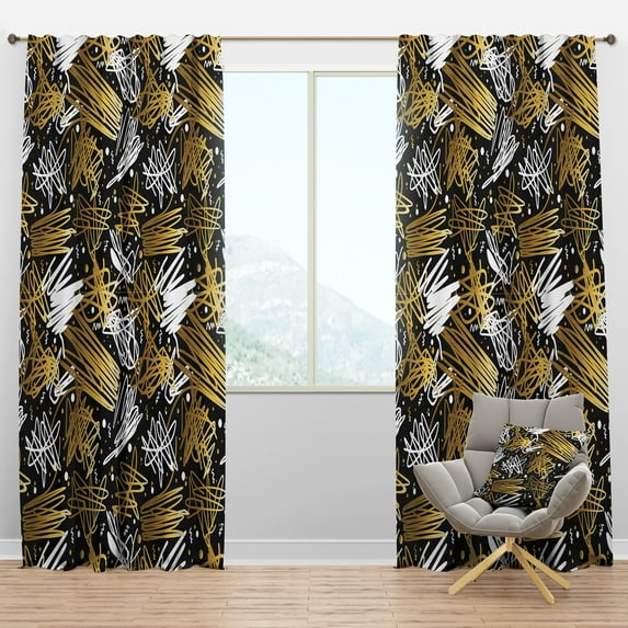 Designart 'Bituminous Impressions V' Modern & Contemporary Blackout Curtain Panel