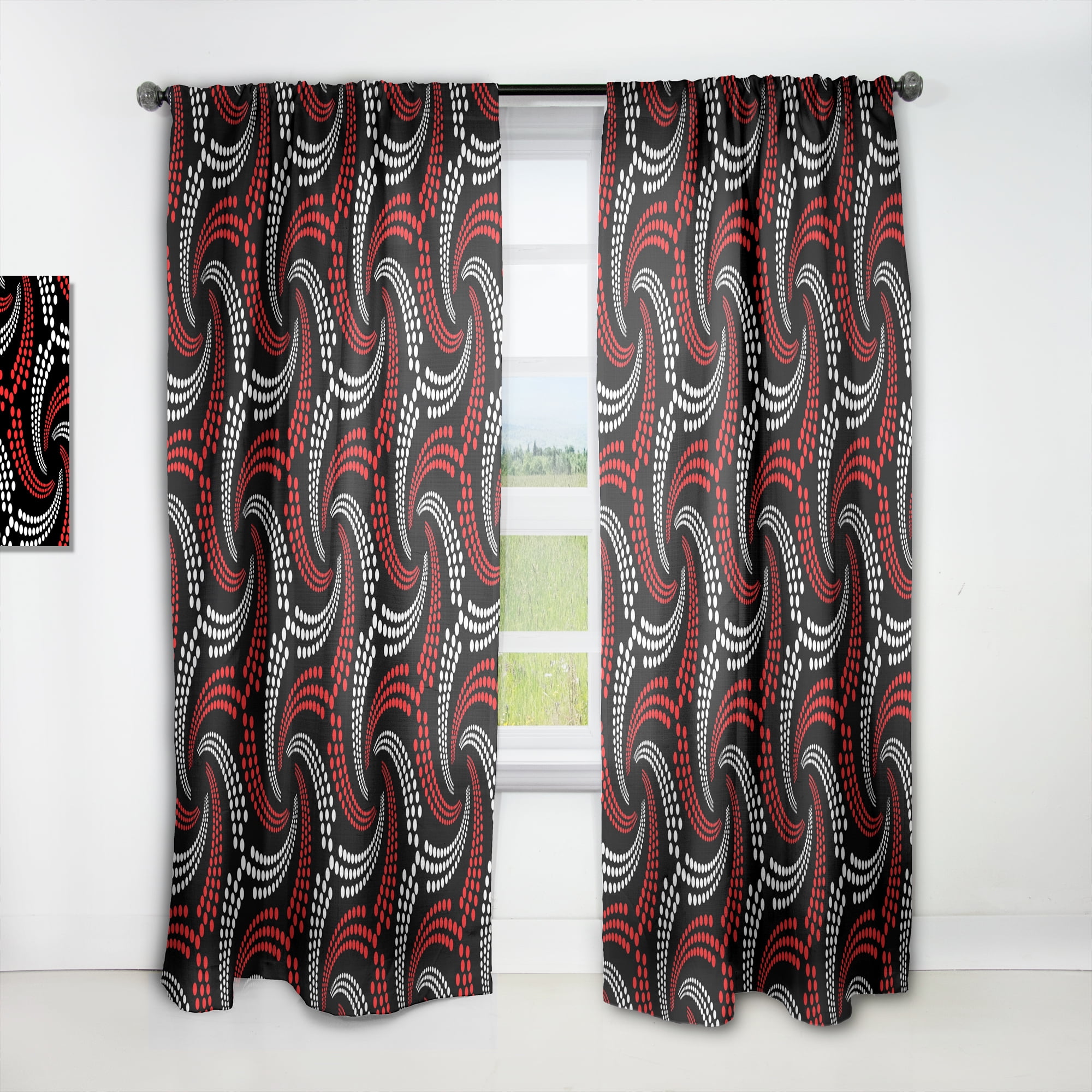 Designart 'Bituminous Impressions VII' Mid-Century Modern Curtain Panel