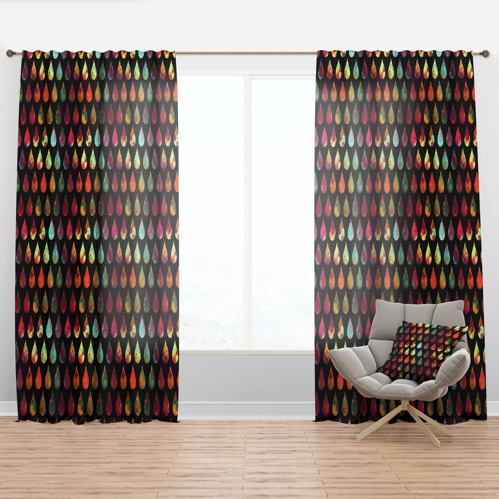 Designart 'Bituminous Impressions VIII' Modern & Contemporary Curtain Panel