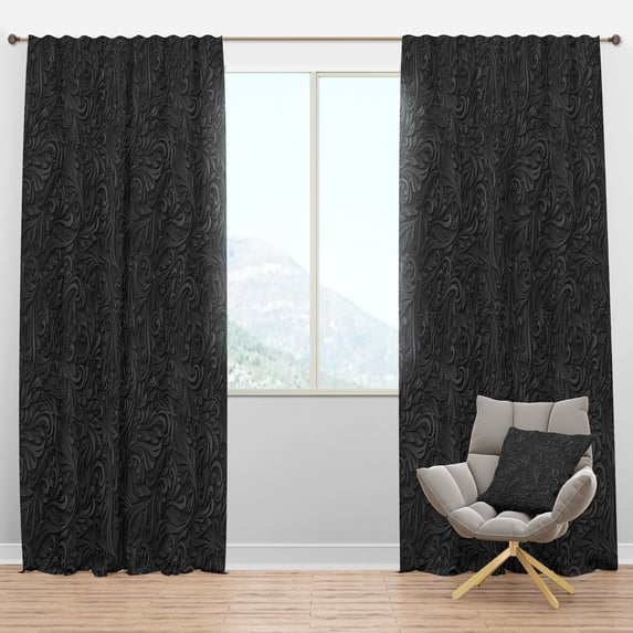 Designart 'Bituminous Impressions X' Modern & Contemporary Blackout Curtain Panel