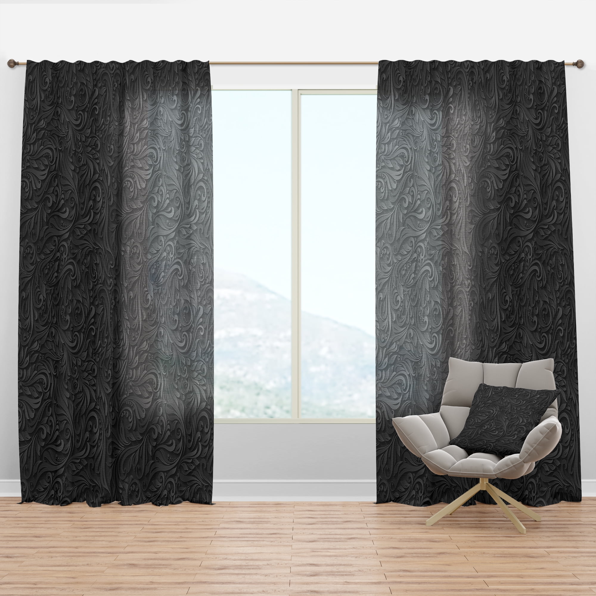 Designart 'Bituminous Impressions X' Modern & Contemporary Curtain Panel