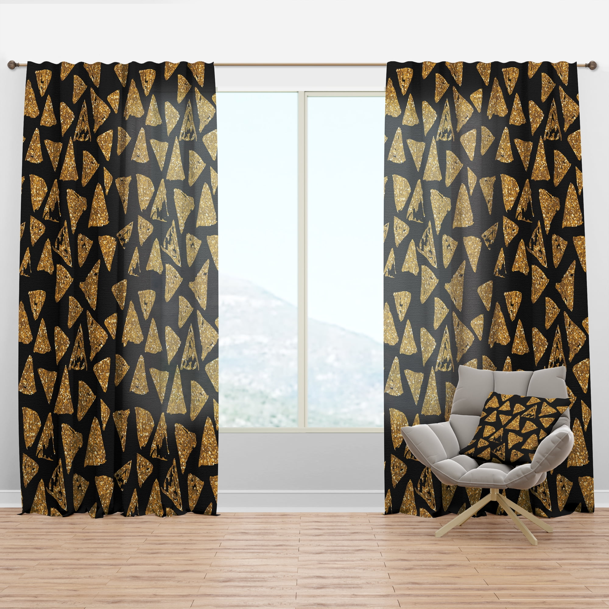 Designart 'Bituminous Impressions XI' Modern & Contemporary Curtain Panel