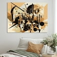 thumbnail image 1 of Designart "Black And Beige Wild Shapes" Modern Geometric Canvas Wall Art, 1 of 5