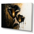 thumbnail image 1 of Designart Black And Gold Cally Lillies Canvas Wall Art, 1 of 5