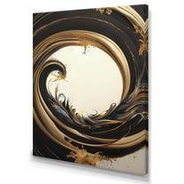 Designart Black And Gold Circle VI Canvas Wall Art