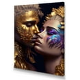 thumbnail image 1 of Designart Black And Gold Couple Kissing Art III Canvas Wall Art, 1 of 5