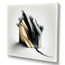 Designart Black And Gold Cubic Expression VI Canvas Wall Art