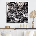 thumbnail image 1 of Designart "Black And Graffiti Of Marble III" Abstract Marble Wall Art For Kitchen, 1 of 5