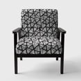 thumbnail image 1 of Designart "Black And Grey Triangular 3D Texture Of Mesh" Upholstered Mid-Century Accent Chair - Arm Chair, 1 of 5