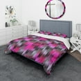 thumbnail image 1 of Designart 'Black And Purple Ikat' Modern & Contemporary Duvet Cover Set, 1 of 1