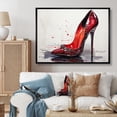 thumbnail image 1 of Designart "Black And Red High Heels Euphony VIII" Fashion Floater Framed Wall Art Print, 1 of 7