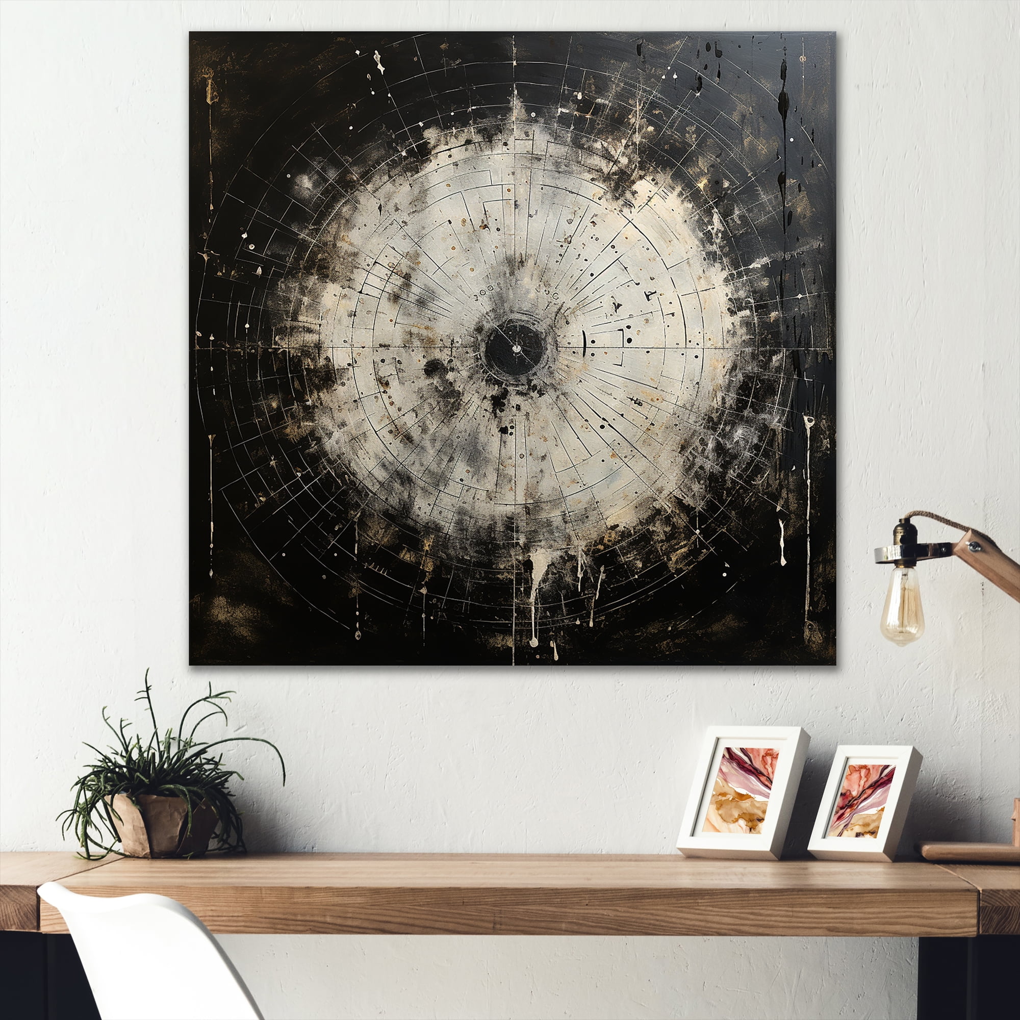 Black and White Astrology Canvas Print on Pine Wood Frame