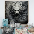 thumbnail image 1 of Designart "Black And White Dragon From Chinese Lore" Dragons Floater Framed Wall Art Living Room, 1 of 5