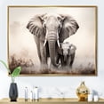 thumbnail image 1 of Designart "Black And White Elephant Beauty Of Strength II" Animals Floater Framed Canvas Art Print, 1 of 7