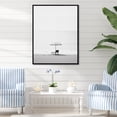 thumbnail image 1 of Designart "Black And White Simplicity Beach Photo I" Nautical & Beach Floater Framed Wall Decor, 1 of 7
