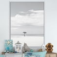 thumbnail image 1 of Designart "Black And White Simplicity Beach Photo VII" Nautical & Beach Floater Framed Canvas Wall Art, 1 of 7