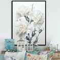 thumbnail image 1 of Designart "Black And White Simplistic Carnations I" Carnations Floater Framed Canvas Wall Art, 1 of 5