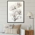thumbnail image 1 of Designart "Black And White Simplistic Carnations III" Carnations Floater Framed Wall Decor, 1 of 5
