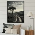 thumbnail image 1 of Designart "Black And White Tree Landscape Minimalism" Tree Floater Framed Canvas Prints, 1 of 5