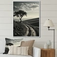 thumbnail image 1 of Designart "Black And White Tree Landscape Minimalism" Tree Floater Framed Canvas Prints, 1 of 5
