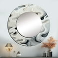 thumbnail image 1 of Designart "Black And White Waves In Monochrome Op Art" Op Art White Large Round Mirror - Round Bedroom Mirror Wall Decor - Modern Round Printed Mirror - 23" x 23", 1 of 6