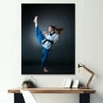 thumbnail image 1 of Designart "Black Belt Karate Kick" Martial Arts Wall Decor, 1 of 7