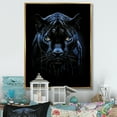 thumbnail image 1 of Designart "Black Blue Panther Onyx Scratch" Animals Floater Framed Canvas Print, 1 of 7
