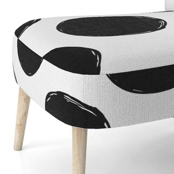 Designart "Black Circles Pattern" Upholstered Patterned Accent Chair and Arm Chair