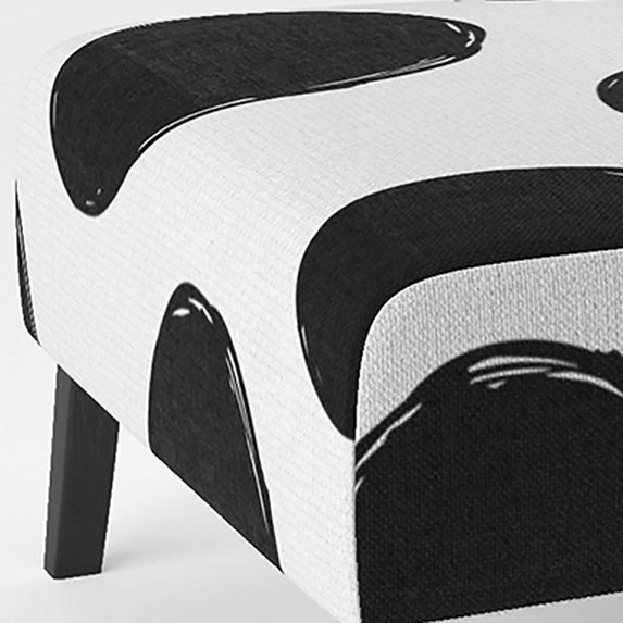 Designart "Black Circles Pattern" Upholstered Patterned Accent Chair and Arm Chair