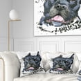 thumbnail image 1 of Designart Black Dog Illustration - Animal Throw Pillow - 18x18, 1 of 5