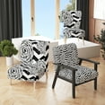 thumbnail image 1 of Designart "Black Horizontal Chevron " Upholstered Patterned Accent Chair and Arm Chair, 1 of 5