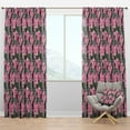 thumbnail image 1 of Designart 'Black Lacy Pink Roses Pattern' Floral Blackout Curtain Panel, 1 of 4