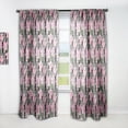 thumbnail image 1 of Designart 'Black Lacy Pink Roses Pattern' Floral Curtain Panel, 1 of 5